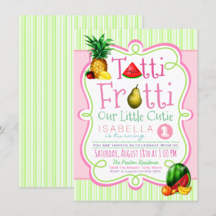 Invitation à une fête d'anniversaire Tutti Frutti