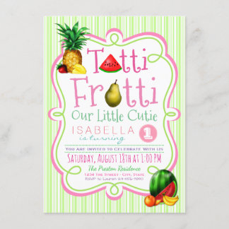 Invitation à une fête d'anniversaire Tutti Frutti