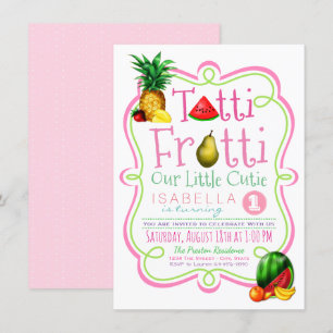 Invitation à une fête d'anniversaire Tutti Frutti 