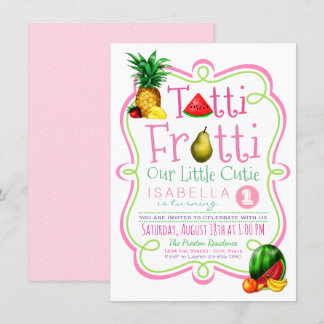 Invitation à une fête d'anniversaire Tutti Frutti