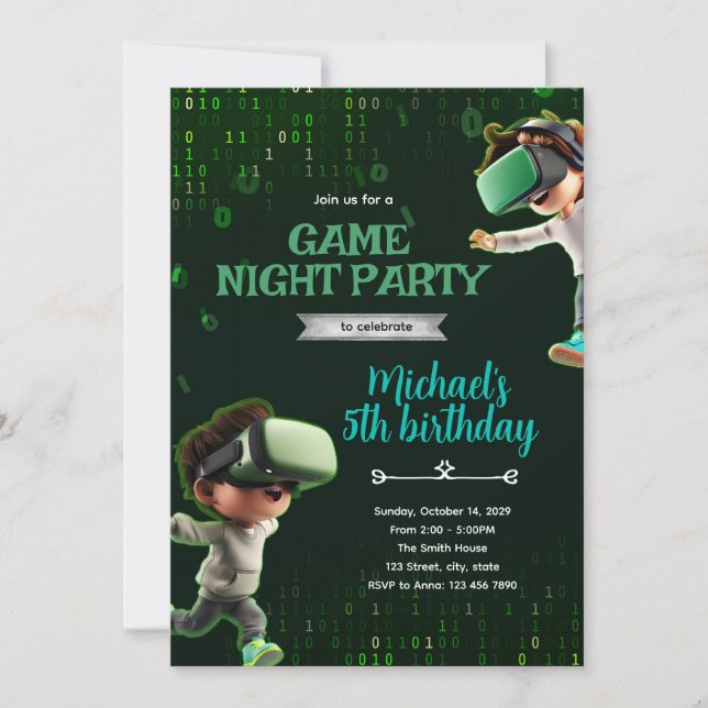 Invitation à une fête d'anniversaire VR (Devant)