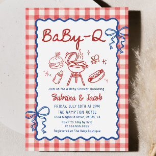 Invitation à une fête de baby shower BaBy-Q dessin