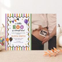 Invitation à une fête de baby shower colorée Hallo