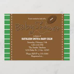 Invitation à une fête de baby shower de football