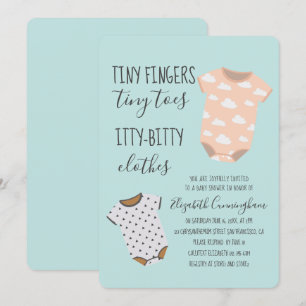 Invitation à une fête de Baby shower pour les vête