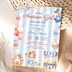 Invitation à une fête de baby shower pour une fill