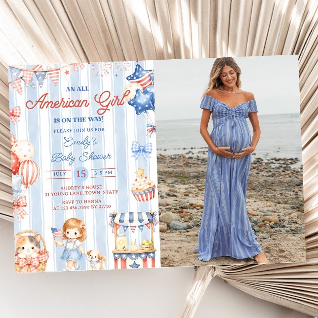 Invitation à une fête de baby shower pour une fill (Créateur téléchargé)