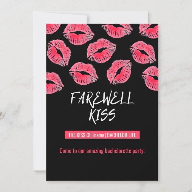 Invitation à une fête de bachelorette "Baiser d'ad (Devant)