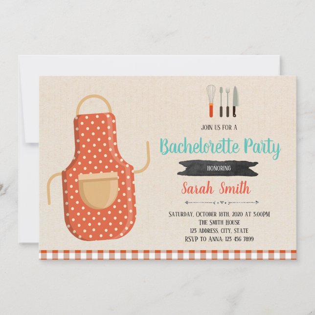 Invitation à une fête de bachelorette en cuisine (Devant)