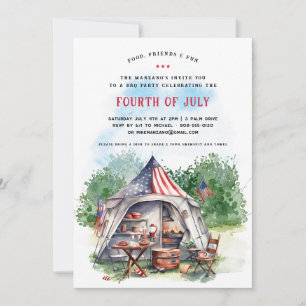 Invitation à une fête de barbecue patriotique du 4