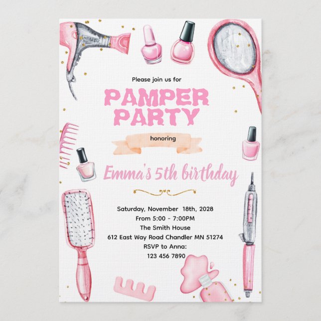 Invitation à une fête de beauté pour les cheveux e (Devant)
