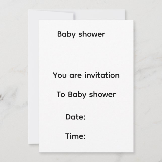 Invitation à une fête de bébé  (Devant)