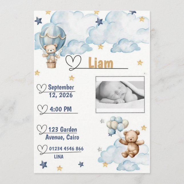 Invitation à une fête de bébé (Devant)