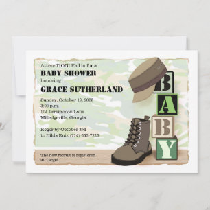 Invitation à une fête de bébé militaire