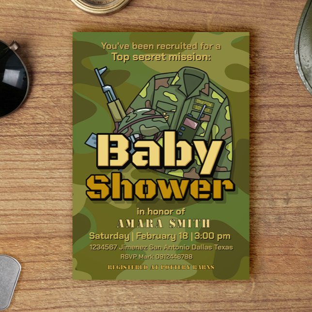 Invitation à une fête de bébé militaire (Créateur téléchargé)