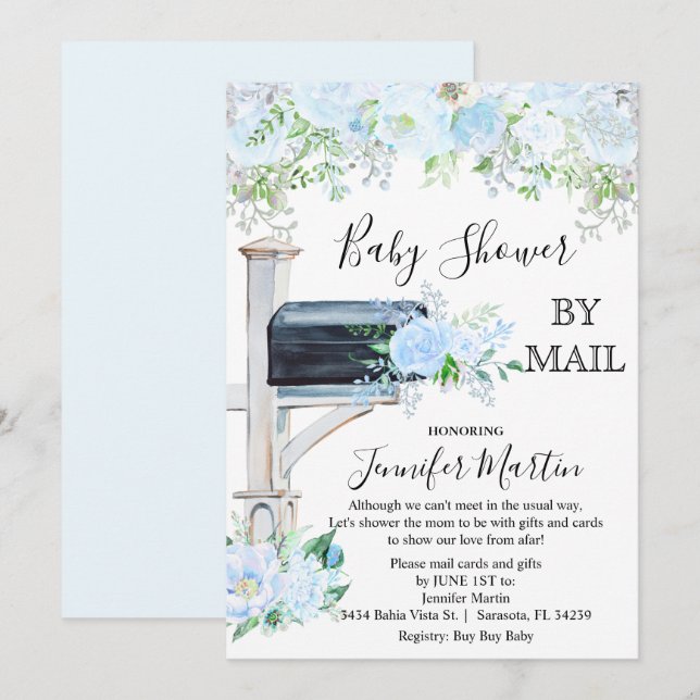 Invitation à une fête de bébé par la poste (Devant / Derrière)