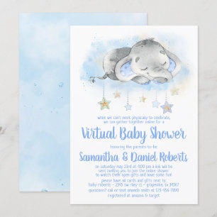 Invitation à une fête de bébé virtuelle pour garço