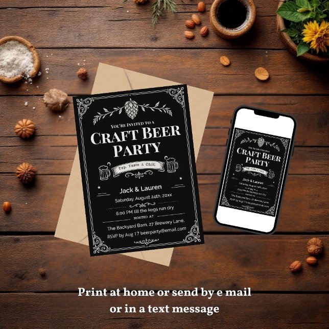 Invitation à une fête de bière artisanale | Brasse (Créateur téléchargé)
