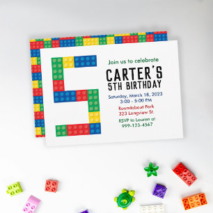 Invitation à une fête de blocs de construction pou