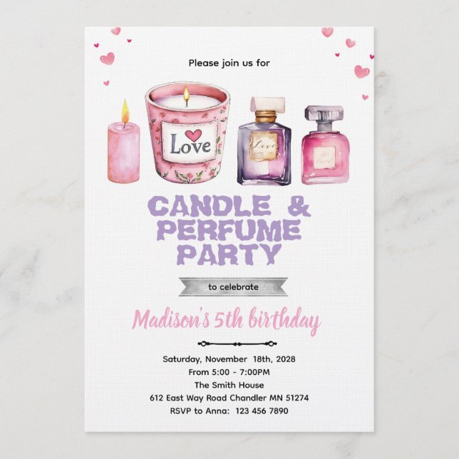 Invitation à une fête de bougies et de parfums (Devant)