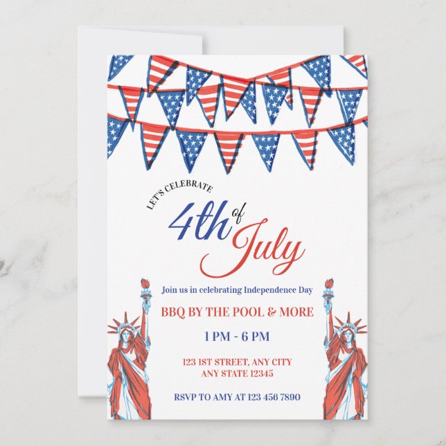Invitation à une fête de célébration patriotique d (Devant)