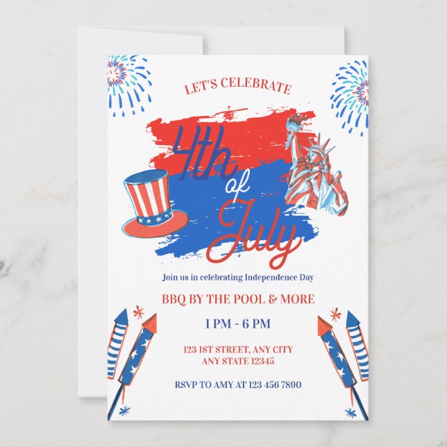 Invitation à une fête de célébration patriotique d (Devant)