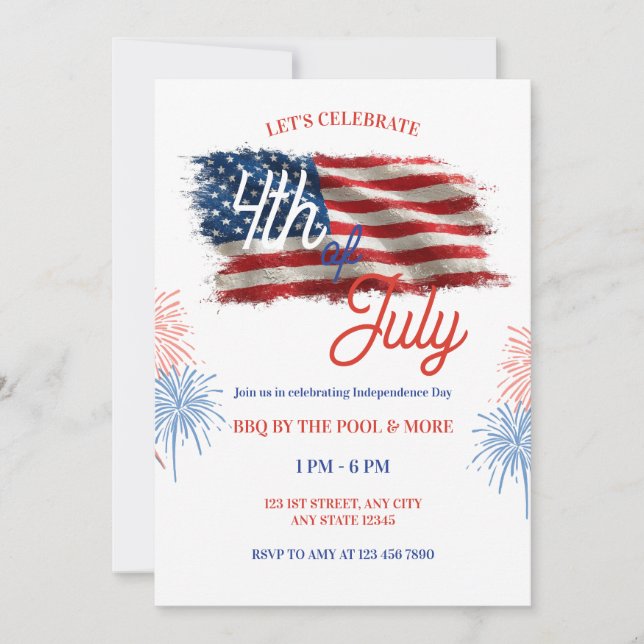 Invitation à une fête de célébration patriotique d (Devant)