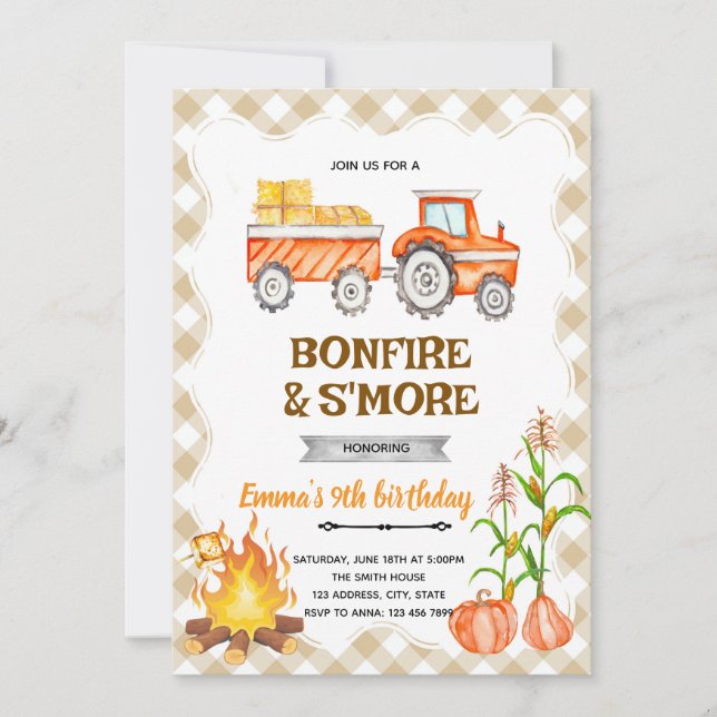 Invitation à une fête de citrouille avec feu de jo (Devant)