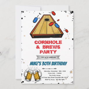 Invitation à une fête de cornhole et de bière