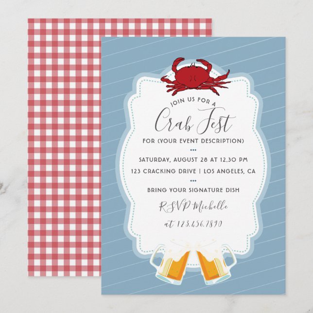 Invitation à une fête de crabe pour toutes occasio (Devant / Derrière)