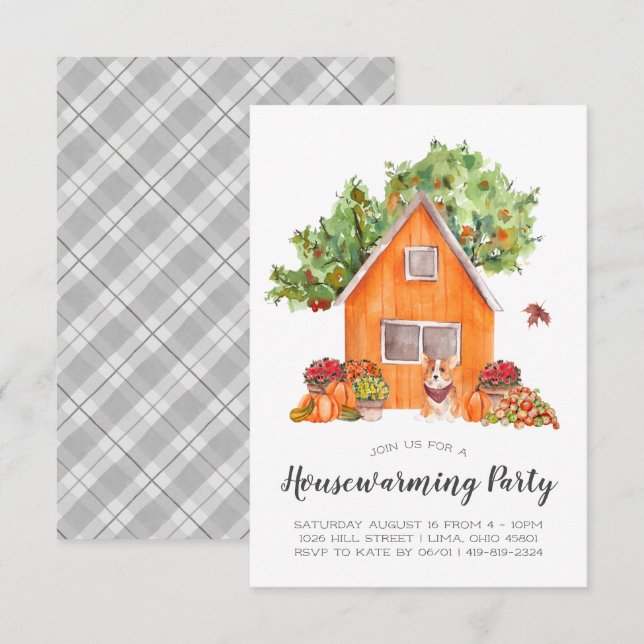 Invitation à une fête de crémaillère | Automne cos (Devant / Derrière)