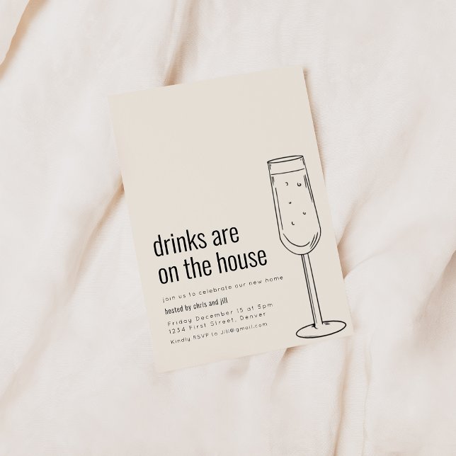 Invitation à une fête de crémaillère avec du champ (Créateur téléchargé)