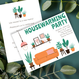 Invitation à une fête de crémaillère Canapé salon 