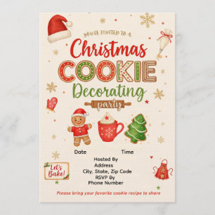Invitation à une fête de décoration de biscuits de