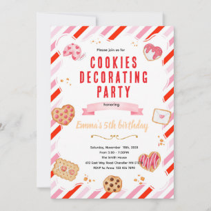Invitation à une fête de décoration de cookies de