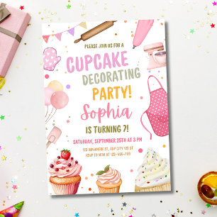 Invitation à une fête de décoration de Cupcakes, A