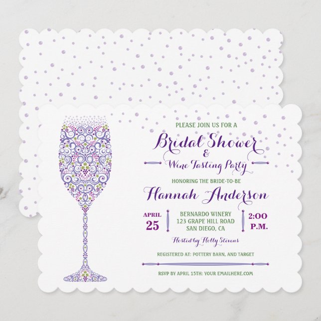 Invitation à une fête de dégustation de vin pour u (Devant / Derrière)