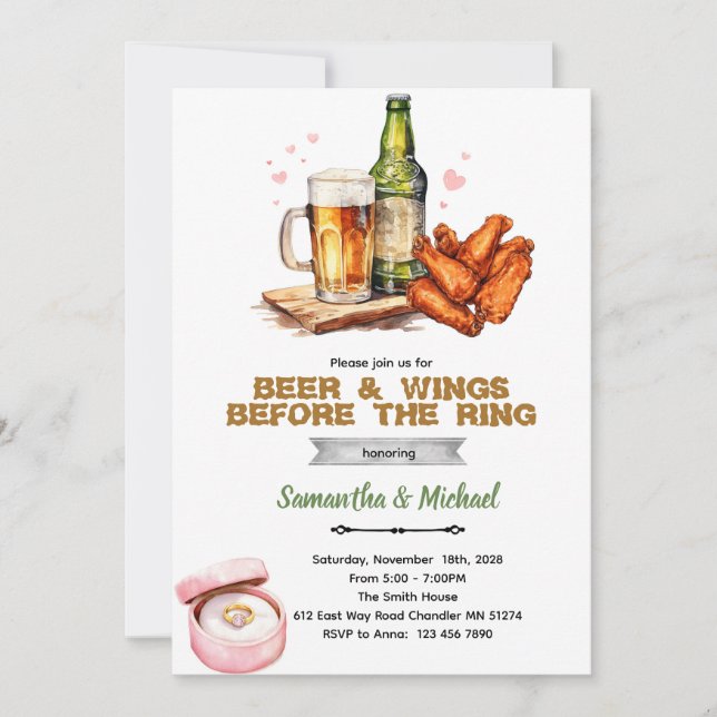 Invitation à une fête de douche de couple Bière et (Devant)