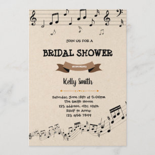 Invitation à une fête de douche de livre et de mus