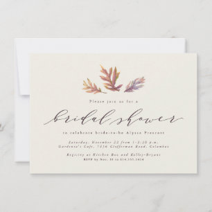 Invitation à une fête de douche de mariée de feuil
