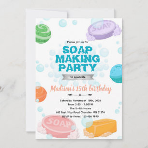 Invitation à une fête de fabrication de savon