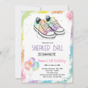 Invitation à une fête de filles avec des baskets