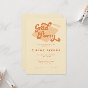 Invitation à une fête de fin d'études avec des gla