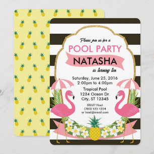 Invitation à une fête de Flamant rose tropical