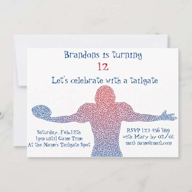 Invitation à une fête de football (Devant)