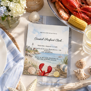Invitation à une fête de fruits de mer côtiers bou