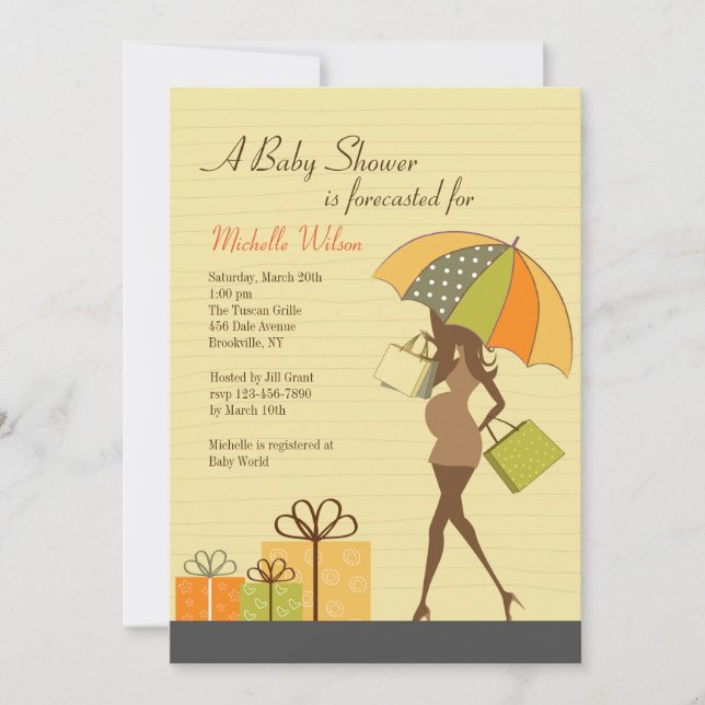 Invitation à une fête de future maman (Ebony) (Devant)