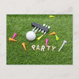 Invitation à une fête de golf avec balle de golf e