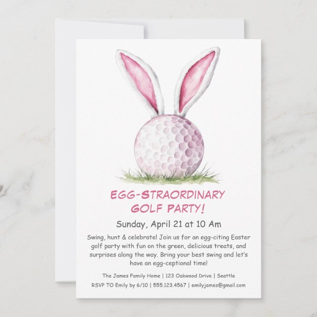 Invitation à une fête de golf extraordinaire de Pâ (Devant)