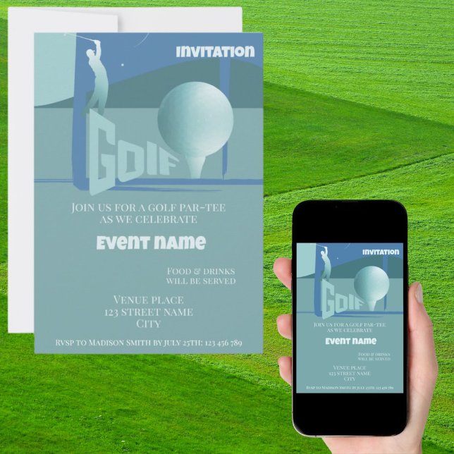 Invitation à une fête de golf par-tee pour un anni (Créateur téléchargé)